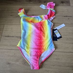 Nwt Tommy Hilfiger One Piece Logo Print Ombre Swimsuit and Scrunchie, 2 …